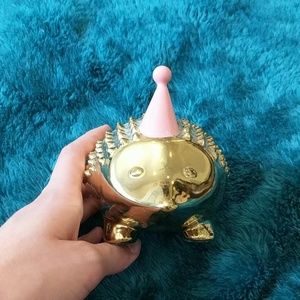 ⭐target decor accent hedgehog gold metal pink hat